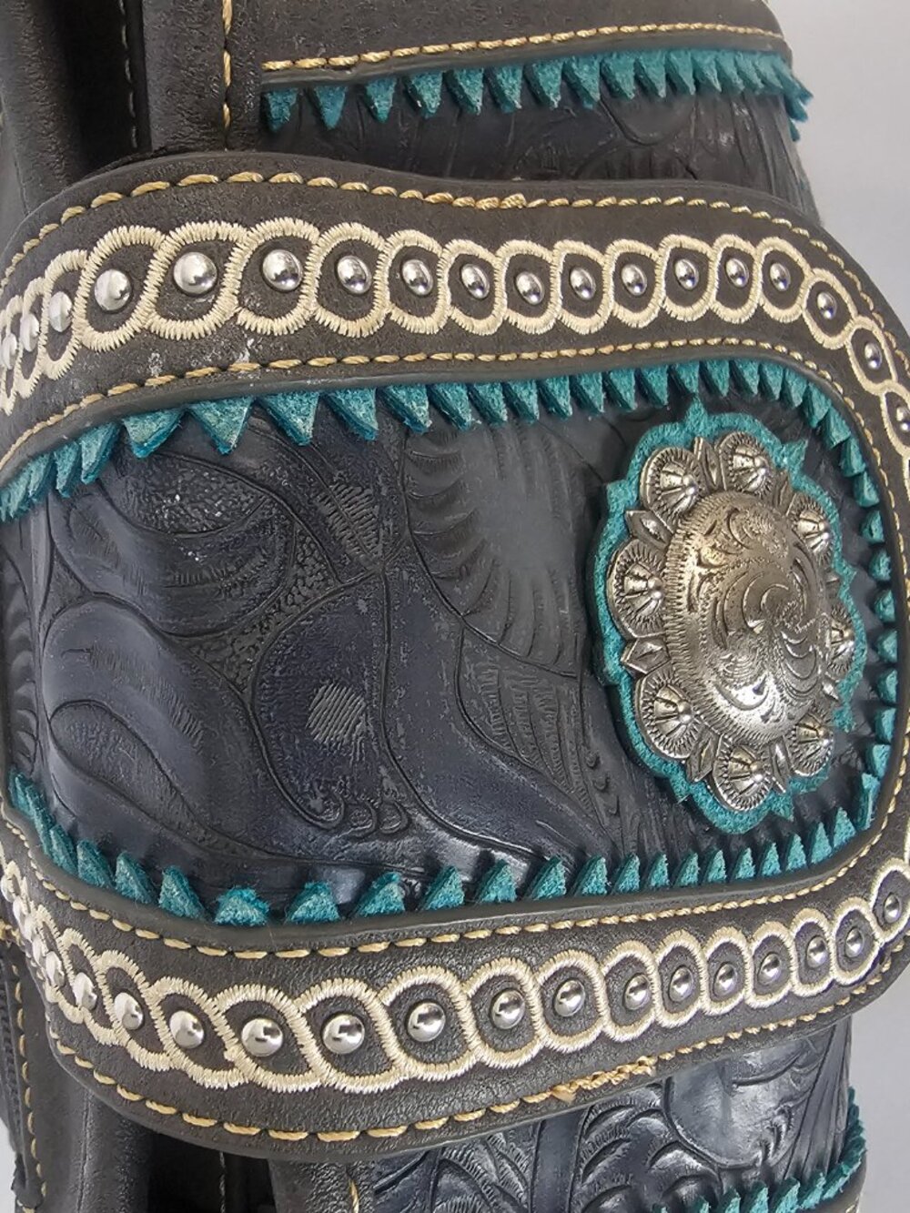 Montana West Bag Gray Western Chain Studded Bling Boho - Picture 6 of 12